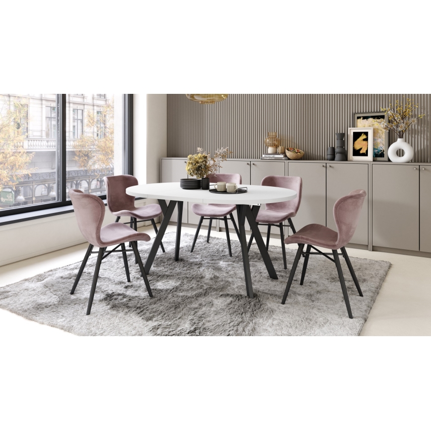 ARTUR Extendable Dining Table, White/Black