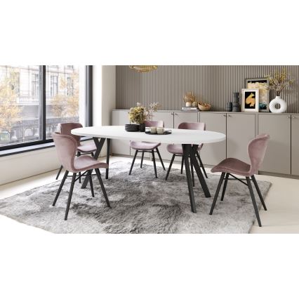 ARTUR Extendable Dining Table, White/Black
