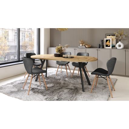 ARTUR Extendable Dining Table — Artisan Oak/Black