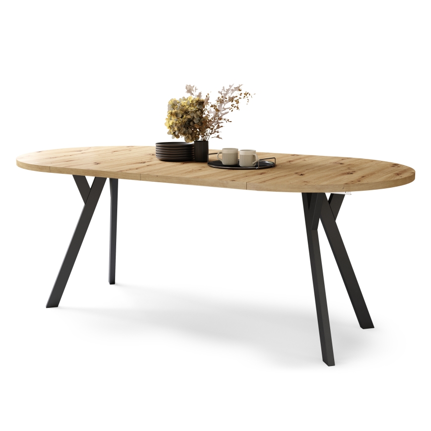 ARTUR Extendable Dining Table — Artisan Oak/Black