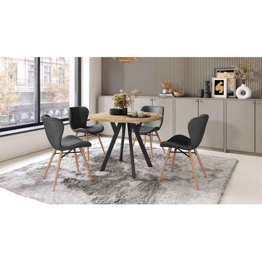 ARTUR Extendable Dining Table — Artisan Oak/Black
