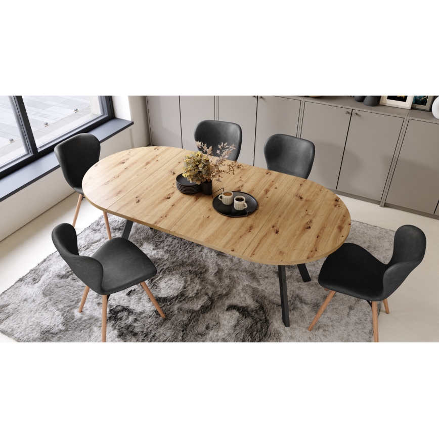 ARTUR Extendable Dining Table — Artisan Oak/Black