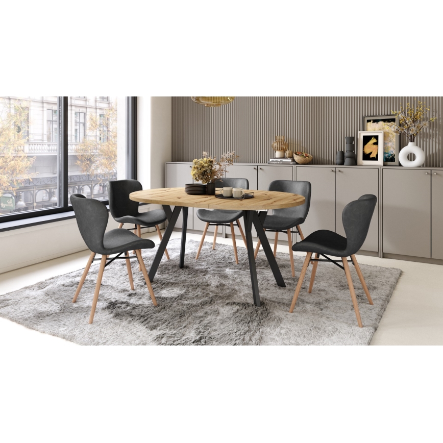 ARTUR Extendable Dining Table — Artisan Oak/Black