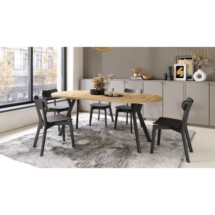 ARTUR Extendable Dining Table — Artisan Oak/Black
