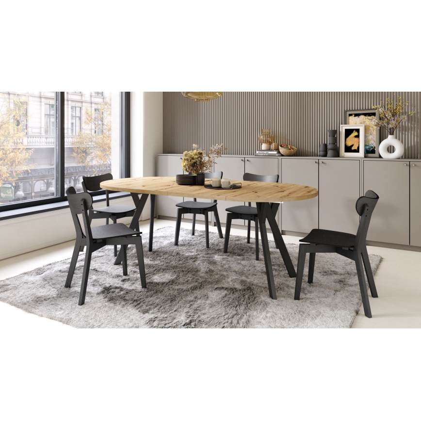 ARTUR Extendable Dining Table — Artisan Oak/Black