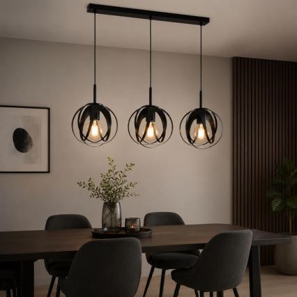 ASANI cable pendant light 3xE27/15W/230V black