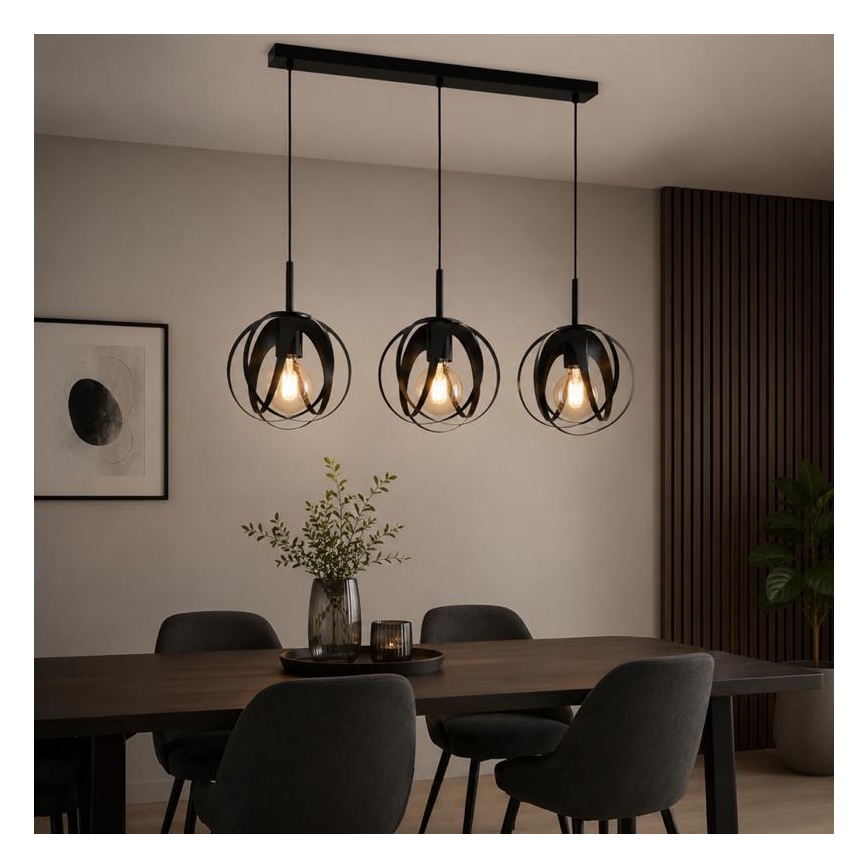 ASANI cable pendant light 3xE27/15W/230V black