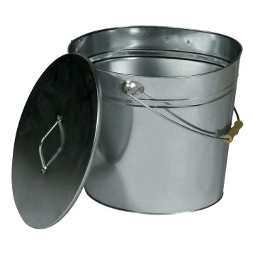 Ash bucket with a lid 15 l shiny chrome