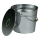 Ash bucket with a lid 15 l shiny chrome