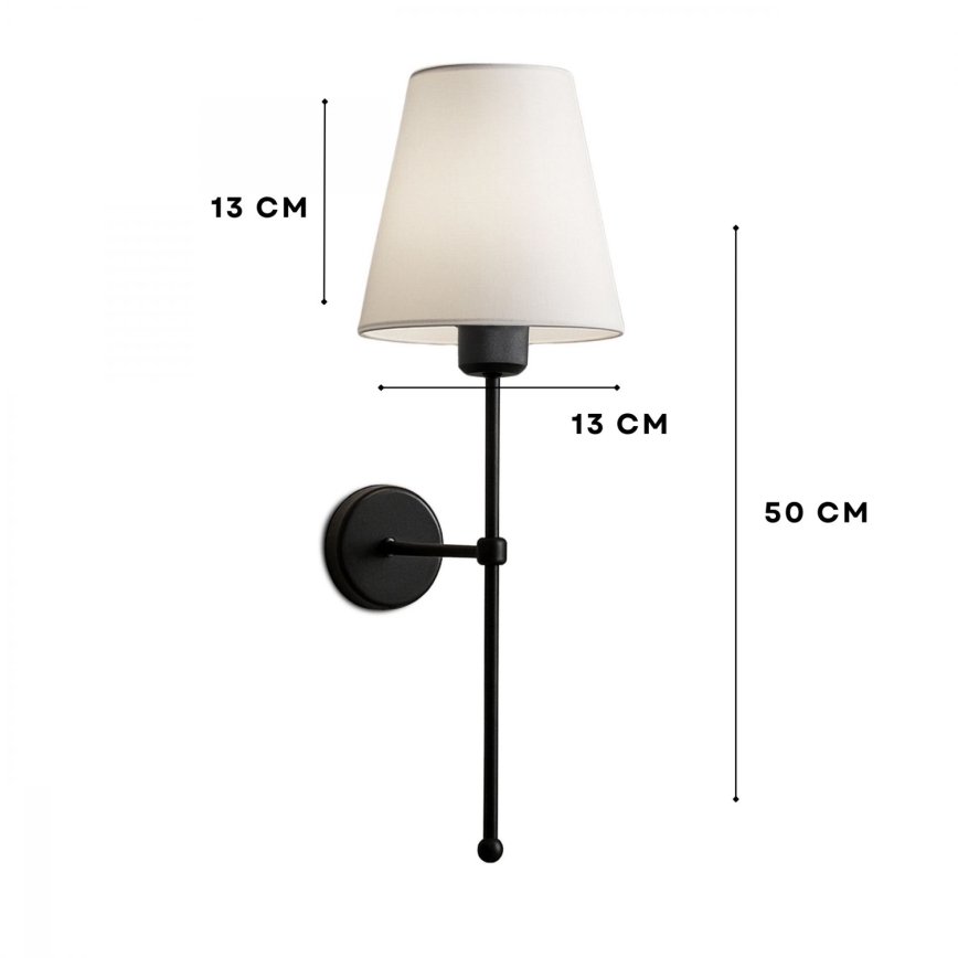 ASPARAGUS Wall Lamp 1xE27/40W/230V Black/Cream
