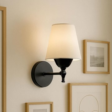 ASPARAGUS Wall Lamp 1xE27/40W/230V Black/Cream