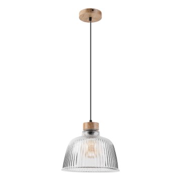 ASTA Corded Pendant Light 1x E27/60W, 230V, Ø 28 cm, Oak
