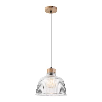 ASTA Corded Pendant Light 1x E27/60W, 230V, Ø 28 cm, Oak