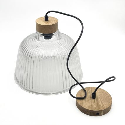 ASTA Corded Pendant Light 1x E27/60W, 230V, Ø 28 cm, Oak
