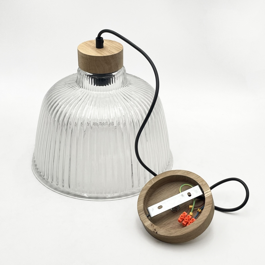 ASTA Corded Pendant Light 1x E27/60W, 230V, Ø 28 cm, Oak