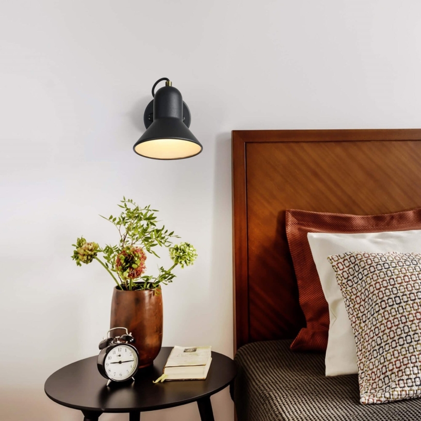 ASTAMA Wall-mounted Spotlight 1xE27/40W/230V, Black/Brass