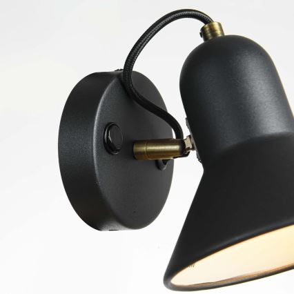 ASTAMA Wall-mounted Spotlight 1xE27/40W/230V, Black/Brass