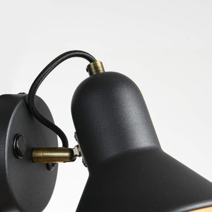 ASTAMA Wall-mounted Spotlight 1xE27/40W/230V, Black/Brass