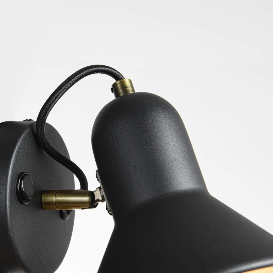 ASTAMA Wall-mounted Spotlight 1xE27/40W/230V, Black/Brass