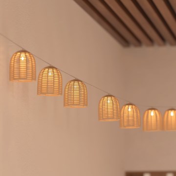 Atmosphera - AIA LED Solar Decorative String Lights, 10 LEDs, 3.35 m, IP44, Warm White, 1500 mAh