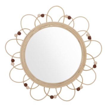 Atmosphera - CAMPAIN Children's Wall Mirror, diameter 38 cm, Rattan