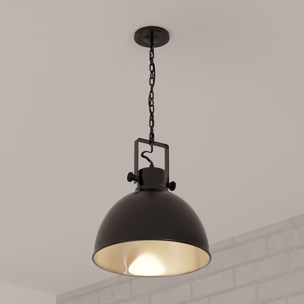Atmosphera - Chandelier on a chain BASALT 1xE27/25W/230V black