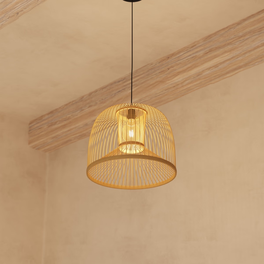 Atmosphera - Chandelier on a string AMY 1xE27/40W/230V bamboo