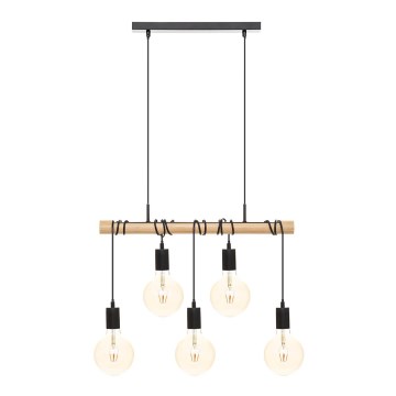 Atmosphera - Chandelier on a string JAKE 5xE27/40W/230V pine