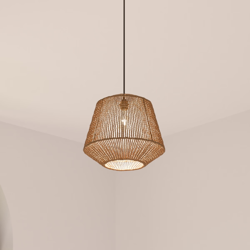 Atmosphera - Chandelier on a string JILY 1xE27/40W/230V jute beige