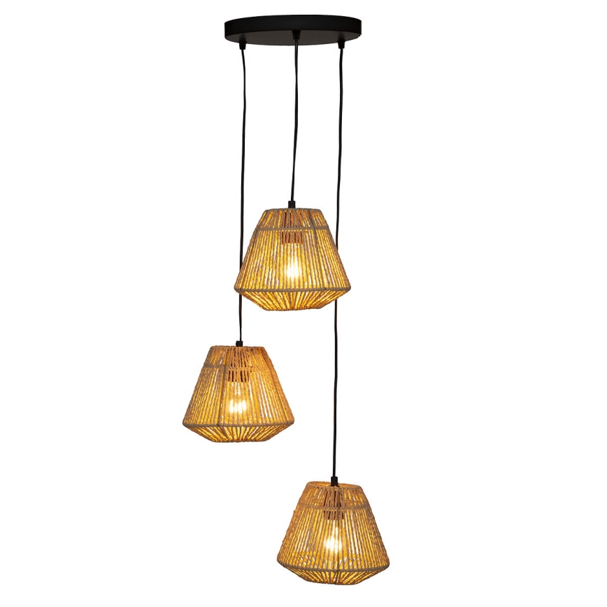 Atmosphera - Chandelier on a string JILY 3xE27/40W/230V jute
