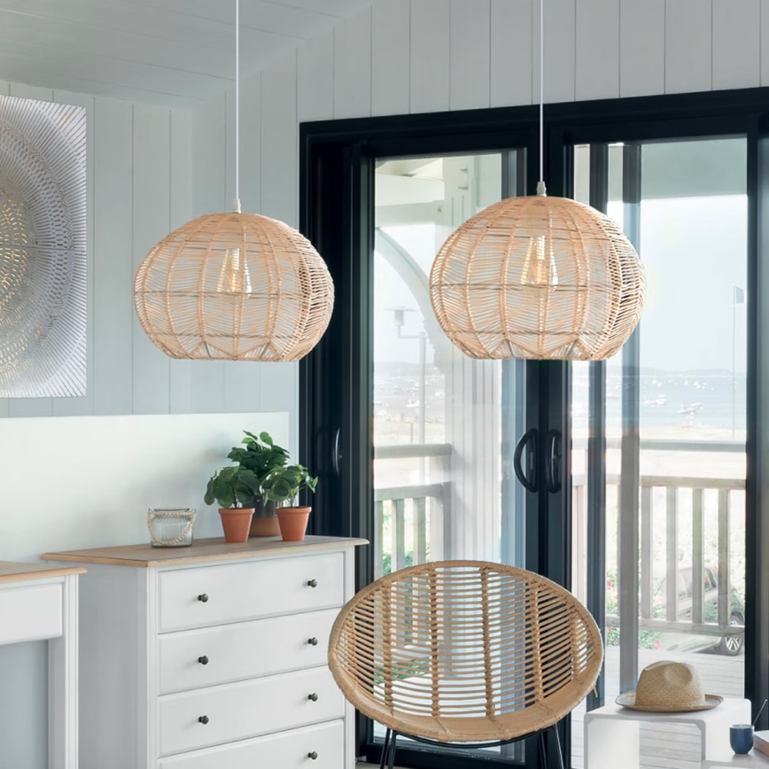 Atmosphera - Chandelier on a string KITA 1xE27/40W/230V rattan