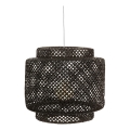 Atmosphera - Chandelier on a string LIBY 1xE27/40W/230V bamboo/black