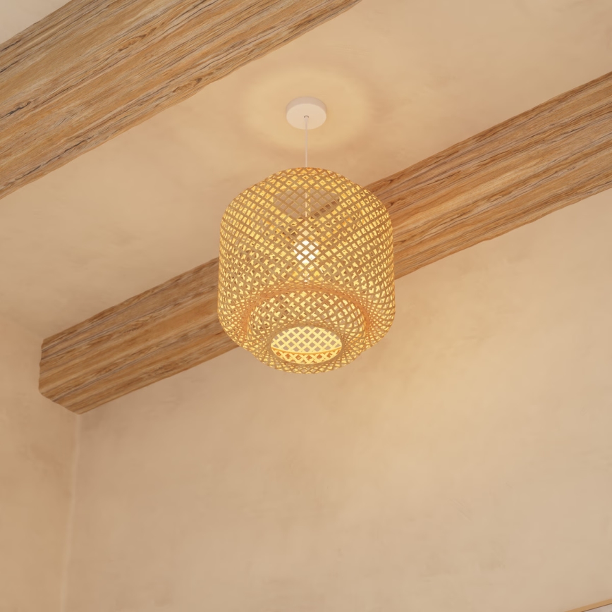 Atmosphera - Chandelier on a string LIBY 1xE27/40W/230V bamboo