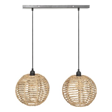 Atmosphera - Chandelier on a string RANA 2xE27/40W/230V rattan