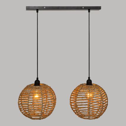 Atmosphera - Chandelier on a string RANA 2xE27/40W/230V rattan