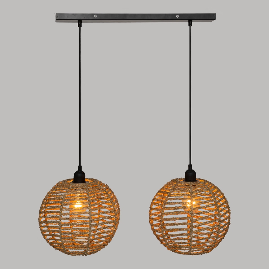 Atmosphera - Chandelier on a string RANA 2xE27/40W/230V rattan