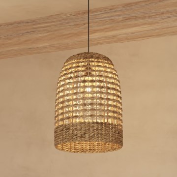 Atmosphera - Chandelier on a string SAND 1xE27/40W/230V rattan/water hyacinth