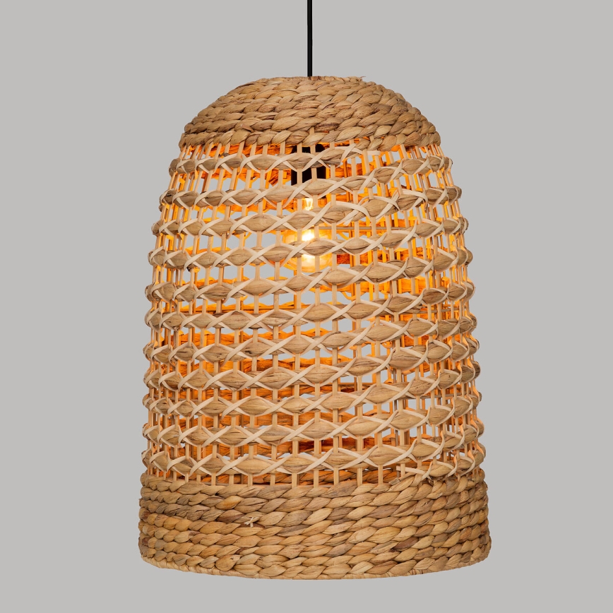 Atmosphera - Chandelier on a string SAND 1xE27/40W/230V rattan/water hyacinth