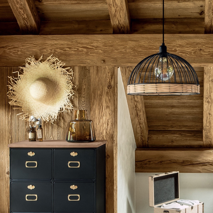 Atmosphera - Chandelier on a string SUWA 1xE27/40W/230V rattan