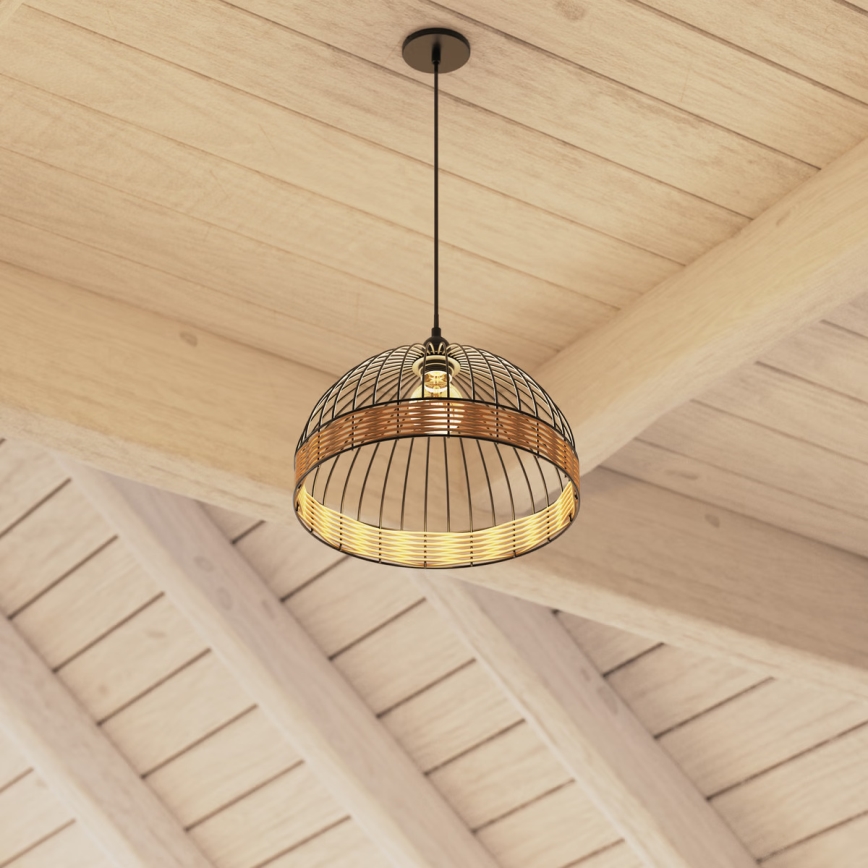 Atmosphera - Chandelier on a string SUWA 1xE27/40W/230V rattan