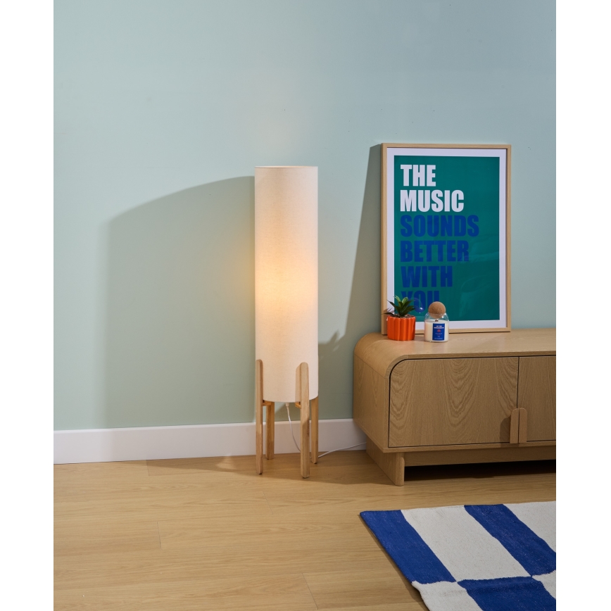Atmosphera - KEYAH Floor Lamp 1xE27/25W/230V Rubberwood