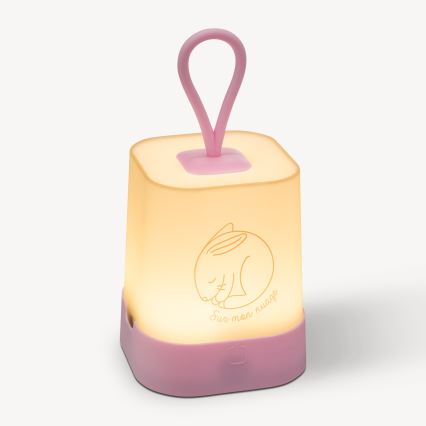 Atmosphera - RABBIT LED Touch-Activated Rechargeable Children's Night Light, 3.7V 1200 mAh, Pink