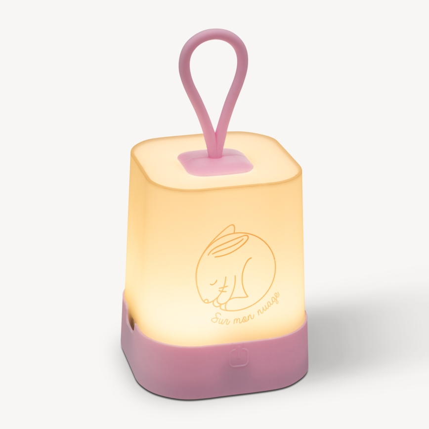 Atmosphera - RABBIT LED Touch-Activated Rechargeable Children's Night Light, 3.7V 1200 mAh, Pink