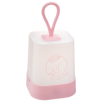 Atmosphera - RABBIT LED Touch-Activated Rechargeable Children's Night Light, 3.7V 1200 mAh, Pink