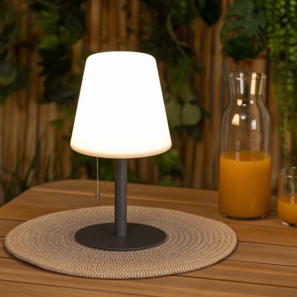 Atmosphera - LED RGBW Rechargeable outdoor table lamp ZACK LED/3,7V 1200 mAh IP44 black