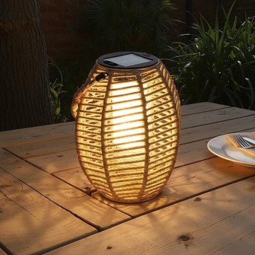 Atmosphera - LED Solar Lantern GINA LED/1.2V 800 mAh IP44 jute