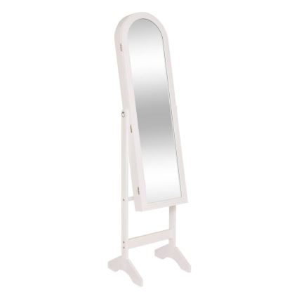 Atmosphera - LEXY 158x38 cm Floor Mirror with Integrated Jewelry Organizer, White