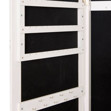 Atmosphera - LEXY 158x38 cm Floor Mirror with Integrated Jewelry Organizer, White