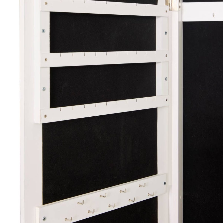 Atmosphera - LEXY 158x38 cm Floor Mirror with Integrated Jewelry Organizer, White