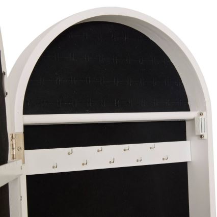 Atmosphera - LEXY 158x38 cm Floor Mirror with Integrated Jewelry Organizer, White